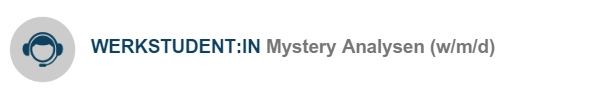 Werkstudent:in Mystery Analysen